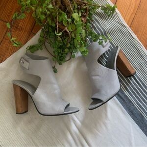 Vince Addie Peep Toe Leather Cut Out Booties